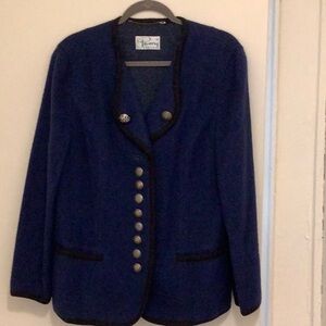 EUC VINTAGE PERRY LANDHAUS DARK BLUE BLAZER